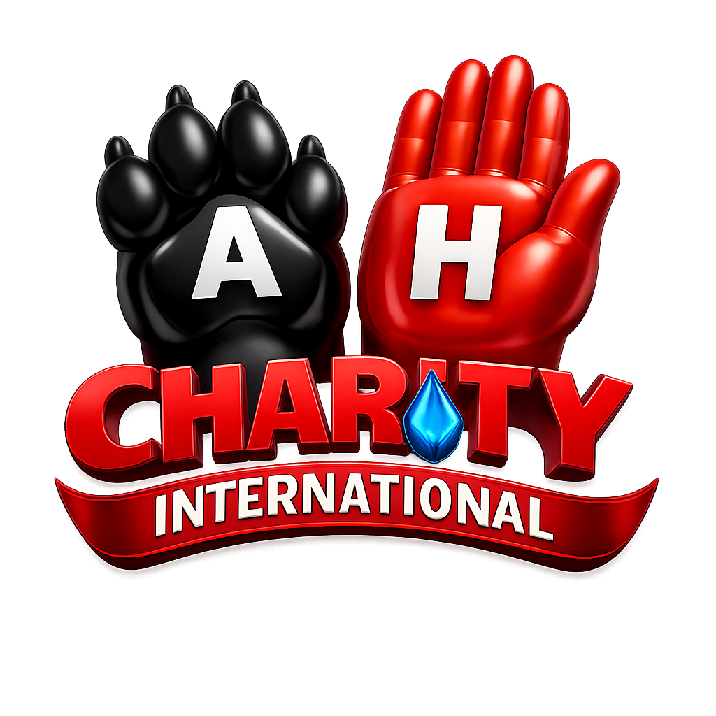 This is the logo from AH-Charity.org 
A pawn and a hand over AH-Charity
international